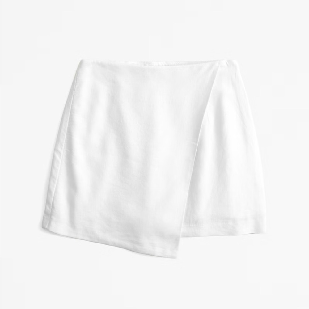 Abercrombie white linen skort XS